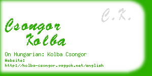 csongor kolba business card